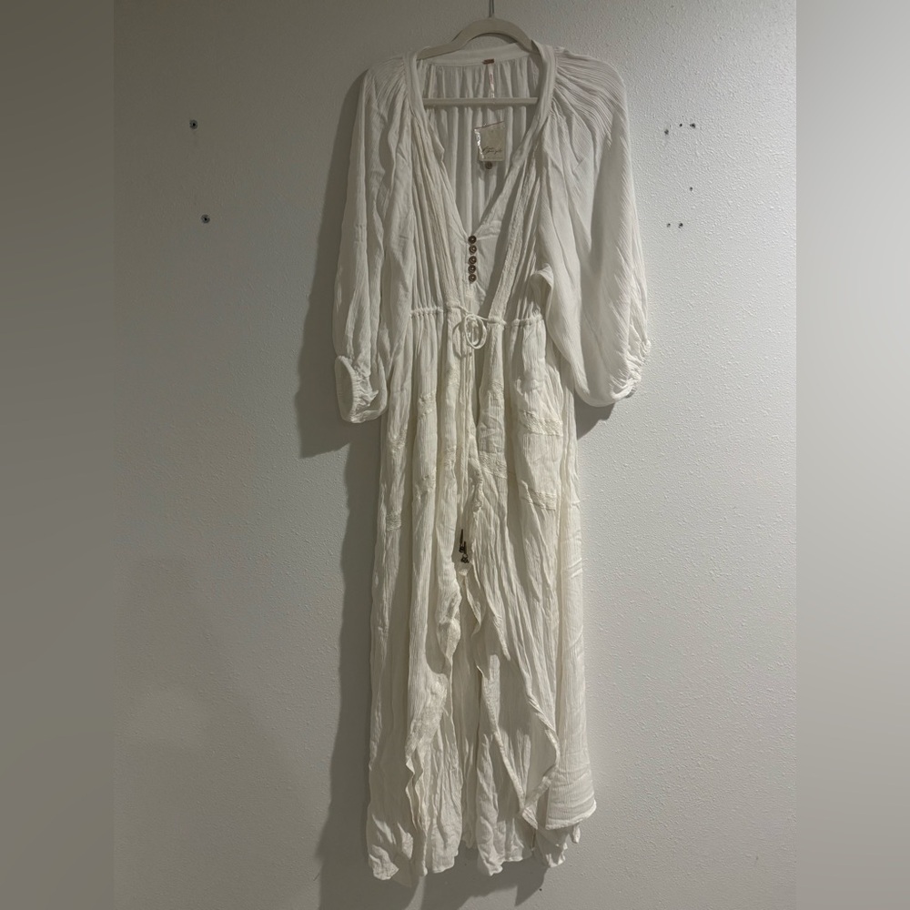 Free People White Midi Dress-ivory